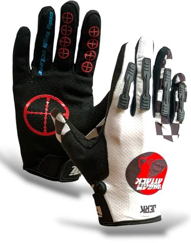 TLA Jerk Gants Motocross, Velo, VTT, Enduro, Trial, BMX, Gant Moto Hommes, Femmes et garçons. Vêtements vélo, Cyclisme élastiques, légers, Respirants et résistants à l'usure