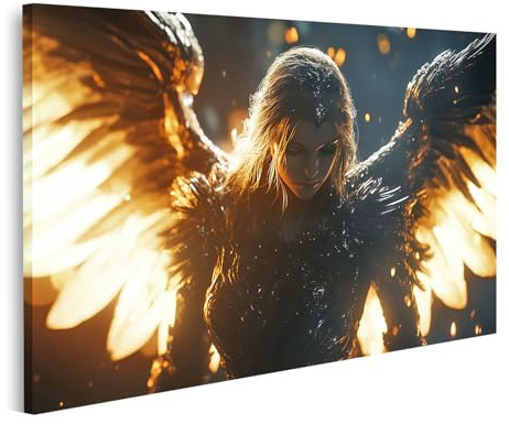 islandburner Bild auf Leinwand Engel im goldenen Licht Bilder Wandbilder Poster
