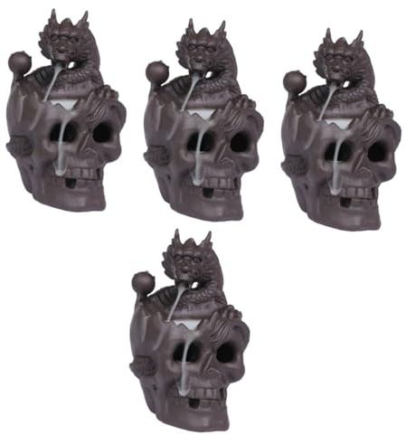 Alipis 4pcs Skull Incense Burner Led Waterfall Creative Skull Design for Relaxing Ambiance for Relaxation