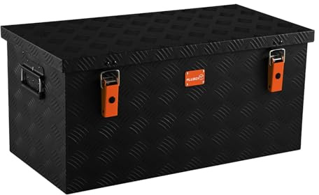 alubox Werkzeugkiste Riffelblech ABX-RL91B Aluminium 1,5mm Werkzeugkiste leicht und robust 91 Liter - schwarz lackiert