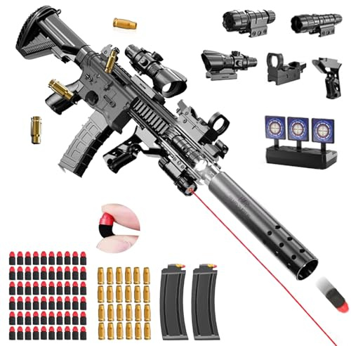 Pistola de Juguete para niños, M416 Pistola de Espuma, Recarga Manual, Pistola de Juguete Suave para 12+ Regalos para niños