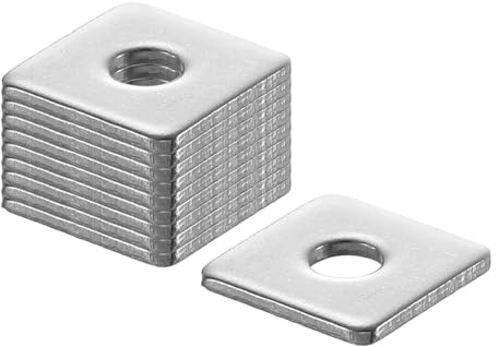 QUARKZMAN 100 Stück Quadratische Unterlegscheiben M3 x 10 x 10 x 1 mm, 304 Edelstahl Dichtscheiben Silber Weiß Vierkantscheiben, Flache Beilagscheiben für Schrauben Muttern Gewindestange