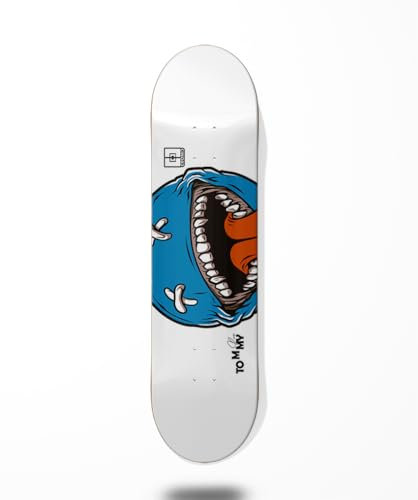 Cromic Tommypro Big Monster Skateboard-Deck, Weiß, Blau 8.0