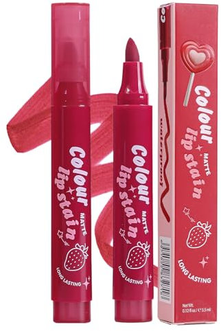 Marcatore tinta labbro colorato, penna per labbra rossa opaca, rivestimento per labbra a lungo duratura, formula di lunga durata, texture non viola