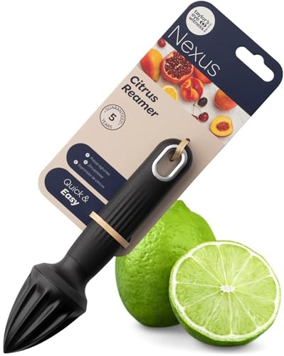 Nexus Silicone Lemon Squeezer Reamer – Manual Citrus Juicer for Lemons, Limes & Oranges, Durable Handheld Juice Extractor Tool with Non-Slip Grip. Ideal for Cooking, Baking & Cocktails. Black Satin