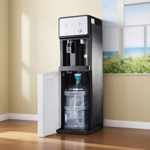Bottom Loading Water Cooler Dispenser Freestanding Mains Fed Unit Floor Standing Drinking Fountain Cold and Warm Dual Function for Commercial Use