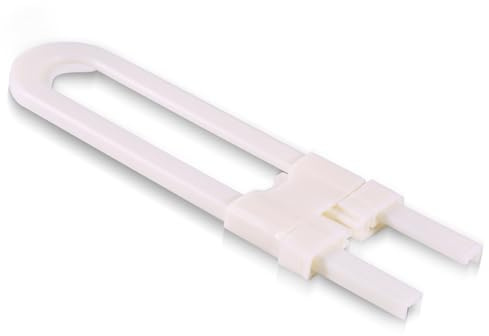 Asixxsix U-formade Babysäkerhetslås, Skjutskåpslås med Dubbelsidigt Lim, Skyddar Barn Från öppningsbara Dörrar, Fönster, Bokhyllor, Lämplig för Hem med Barn, Beige, 6-pack