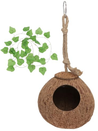 Toyvian Nido para Mascotas Pequeñas Accesorio Adecuado de Cáscara Natural y Cuerda de Cáñamo, Casa Cálida y Segura para Lagartos para Suministros de Mascotas