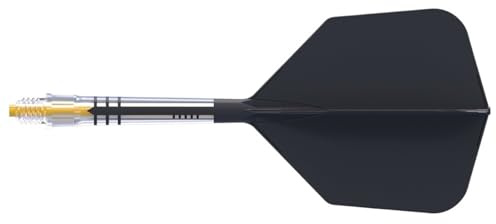 SFOIKVG Dart Flights mit Schaft Integrierter Carbon-Dartschaft und Flight Big Wing-Form – Schwarz mit Gelb für Zubehör(Size 5-34mm)