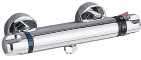 Thermostatische Duscharmatur Thermostat-Duscharmatur Badezimmer Chrom Mischbatterie Thermostat Wandmontage Badewanne Dusche Messing Thermostatmischer(Chrome)