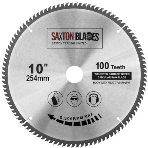 TCT254100T Saxton TCT Circular Wood Saw Blade 254mm x 30mm Bore x 100T for Bosch Makita Dewalt