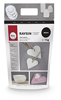 Rayher 3410302 Raysin 100 Gießpulver, Gießmasse weiß, Reliefgießpulver, lufthärtend und geruchslos,1kg