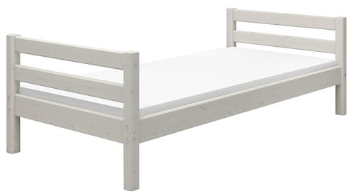 Flexa Classic Kinderbett 90x200 cm | Das Kinder Bett hat EIN klassisches und skandinavisches Design | Das Bett ist aus massiver Kiefer gefertigt (Farbe: White Washed)