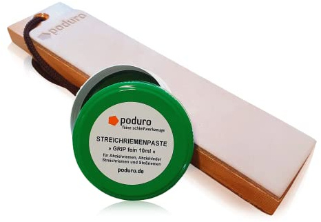 Abziehleder Set » PODURO JUNGLE « Doppelseitiger Streichriemen & Streichriemenpaste