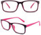 CGID CN12 Brille Extra Schmaler Rahmen! Slim Rechteck Nerd Clear Brille, A Schwarz Rosa,