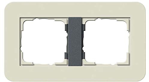 Gira 0212427 Abdeckrahmen E3 2-Fach, Sand/anthrazit