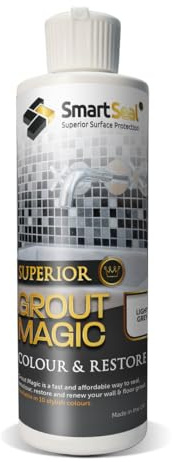 Smartseal Grout Magic – Light Grey, 237ml – Professional Reviver & Colour Restorer – Long-Lasting Sealer Superior to Grout Pens & Paint – 15-Year Durability