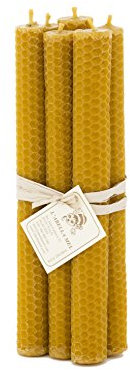 L'Abella 100% Bienenwachskerzen aus Spanien - reines Naturprodukt - direkt vom Imker - Honigduft - in Handarbeit gefertigt - 6 Kerzen mit je ca.20 cm x 2 cm, Menge:1 Stück