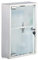 Relaxdays Armadietto Porta Medicinali in Acciaio, Anta in Vetro, 2 Ripiani, con Serratura, Superficie Lucida, HxLxP: 40 x 25 x 11cm, Argento