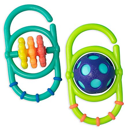 Sassy Linky Links Rattle Set, Use Apart or Link Together - 2 Pack, for Ages 3+ Months