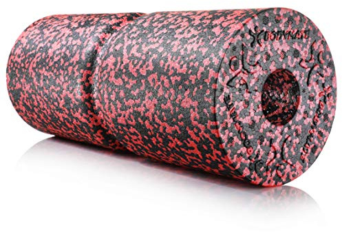 BODYMATE Rodillo miofascial Care con e-Book Libro electrónico I Dureza Media | con surco para la protección de la Columna | 35x14 cm