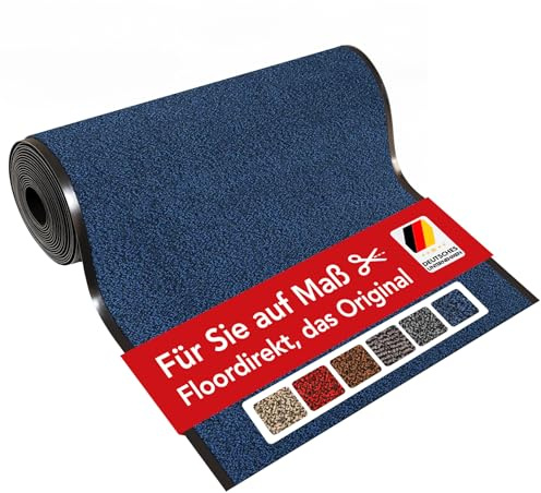 KARAT Schmutzfangmatte Sky - Türmatte mit meliertem Flor für den Eingangsbereich (120x450 cm, Blau)
