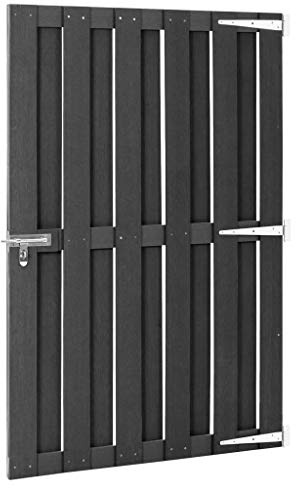 Gartentor, WPC 100 x 150 cm Grau, robust und langlebig, mit Gleitverschluss für Sicherheit, für Garten und Terrasse