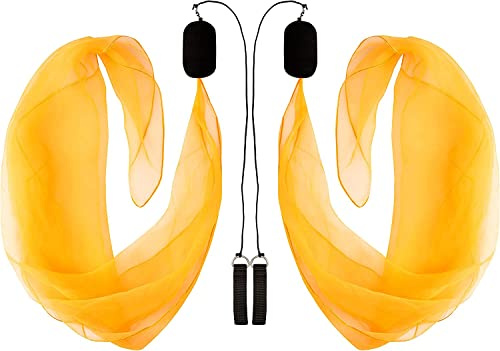 Diabolo Freizeitsport -Paire de Poi Lumineux UV - Orange - 60 cm - Ailes d'ange - Spiral Pois - Soft-Pois - Sac de Transport inclu - Idéal pour débutants et Professionnels