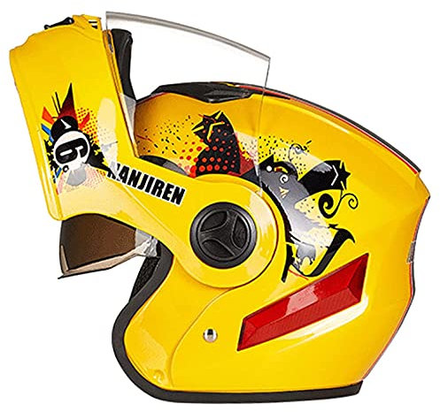 LPXPLP Klapphelm Motorradhelm Modularer Integral Helm DOT/ECE 22.05 Zugelassen mit Doppelter Sonnenblende Lokomotiv Roller Sturzhelm für Erwachsene Männer Women D,L=55-62CM