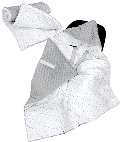 TupTam 2er Set Baby Decken Einschlagdecke 85x85 cm für Autositz Babyschale Babydecke Wiegendecke Minky Baumwolle