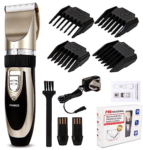 Super Quiet Cordless Battery Electric Hair Cutting Machine Rechargeable Hair Clipper Trimmer Home Barber Clippers Set