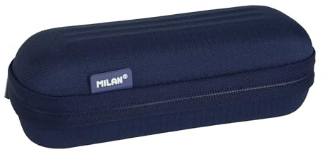 MILAN Halbstarres ovales Federmäppchen der Serie 1918, Marineblau, 2,56 x 7,48 x 3,35 cm, Marineblau, 2.56x7.48x3.35, Halbstarres ovales Federmäppchen