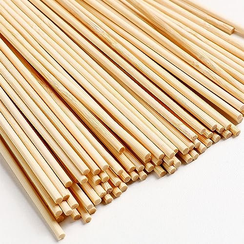 Holzstäbchen 3mm * 30cm LEAFS 200 Stück Zckerwatte Stäbe Hochwertige Bambusstock Massiv-Holz Rundholz Bastelstäbe für DIY-Holzbearbeitung Gebäudemodell Heimgartendekoration