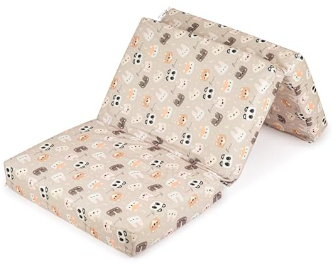 Flumi Reisebettmatratze Reisematratze Kindermatratze faltbar 120x60 cm Babybettmatratze Klappbar Microfaser Bezug abnehmbar und waschbar Mittelweich Matratze für Baby Klappmatratze Kinder