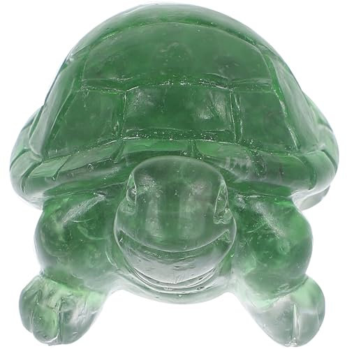 PRETYZOOM Statue De Tortue en Cristal Naturel Ornement De Bureau Décoration De Maison Compacte Figurine Animale Porte- Cadeau Léger Et Élégant