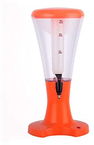 Dispensador de Cerveza Dispensador de torre de cerveza 3L Dispensador de bebidas de torre de cerveza Frío con tubo de hielo, luces LED y grifo for la barra de la fiesta de cumpleaños, naranja Dispensa