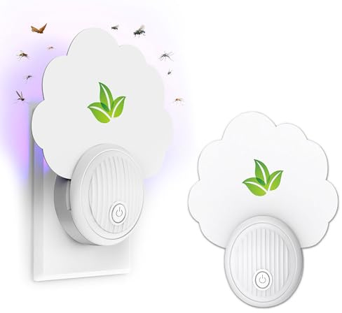 Mückenlampe 2023, Mückenschutz Steckdose, Lampe gegen Mücken, elektrischer Insektenvernichter, Mückenschutz, wirksame Fliegenfalle (2 Packungen), Keine giftige Mückenvernichterlampe