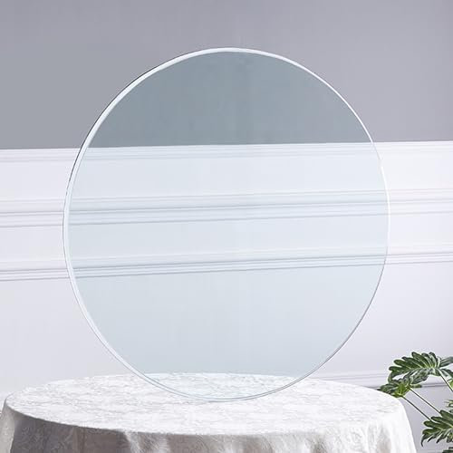 Tischplatte Aus Gehärtetem Glas Rund, Tisch Glasplatte Platte Für Esstisch,Outdoor Glastisch Einfach Zu Säubern,Multiplex Platte Glasplatte Tischplatte Rund,Für Esstisch Couchtisch Oder Gartentische(4