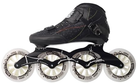 Weyot Patines Profesionales En Línea para Adultos, Hombres Y Mujeres, Patines De Velocidad, Patines En Linea Adulto De Fibra De Carbono para Exteriores, Unisex, EU 43/UK 7.5/26.5CM, Negro-B