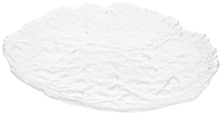 OKUMEYR Creative Glass Pasta and Steak Serving Plate, Large Western Food Platter for Household Dining and Food Storage