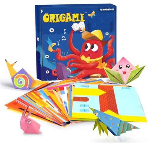 Set Origami per Bambini - 108 Fogli di Carta Con 54 Motivi, Kit Con Istruzioni (Lingua Italiana Non Garantita) - per Ragazzi e Ragazze dai 3 ai 12 Anni
