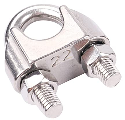 HAWILLOSCH 10pcs Stainless Steel Wire Rope U-shaped Chuck Saddle Clips Cable Ferrules Wire Tie Clamp