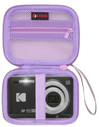 XANAD Housse Kodak Pixpro FZ55 / Appareil Photo de Protection pour Compact - 1080P HD Digital Zoom pour Pochette Appareil Photo Enfant Adolescent Adulte Débutant Dure EVA Etui Appareil Photo（Violet）