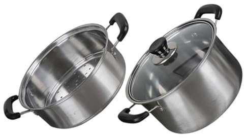 MAGICLULU Marmite à Vapeur en Acier Inoxydable pour La Cuisson de La Soupe Panier à Vapeur pour Aliments Cm