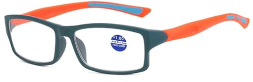 ABETOS Lesebrillen Herren Damen Sportliche Leichte Blaulichtfilter Lesehilfe Sehhilfe Rechteckige Anti-Blaulicht Brille Mit Sehstärke