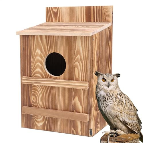 Eulen Nistkasten I Nistkasten Für Eulen I Eulenhaus I Haus Für Eule I Eulenhöhle I Nisthöhle I Eulenkasten Mit Kreisförmiger Öffnung I Eulennistkasten I Vogelhaus Eule I Einfache Montage