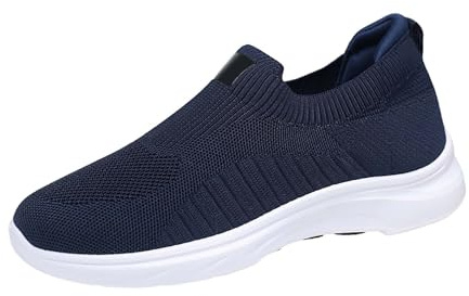 Laquieio Zapatillas Hombre Casa Invierno Zapatillas De Cuero Ortopédicas Cómodas con Soporte para El Arco, ligeras y transpirables Cómodo Regalos Para Hombre