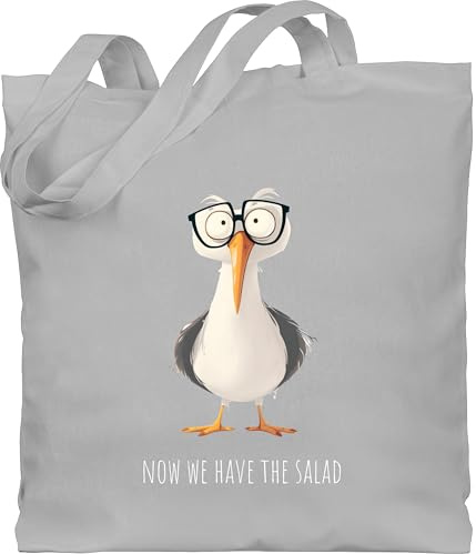 Shirtracer - Baumwolltasche - Statement - Taschen - Now we have the salad Möwe I Jetzt haben wir den Salat Geschenk mit Spruch lustig I Lustige Sprüche lustig