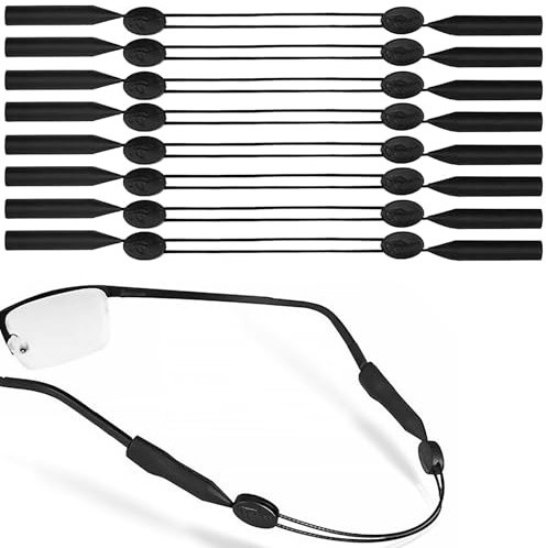 Sportbrillenband, 8 Stück Verstellbarer Brillen Halteriemen, Brillenband schwimmfähig, Anti-Rutsch/Wasserfest/maximaler Schutz, für Sport- und Sonnenbrillen/Männer Kinder und Frauen Sport