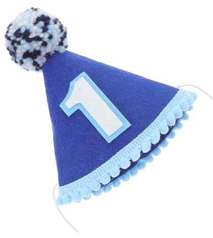 LABRIMP Sombrero de Cumpleaños para Niños Azul, Ligero Tela, Forma de Cono, Adecuado para Fiestas Infantiles y Celebraciones Diversas
